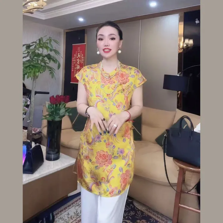 （香兰）新中式夏季女士国风中长款民族风马甲 无袖上衣 显瘦马甲