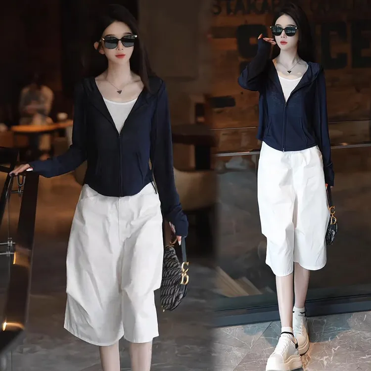 时尚显瘦高级感外穿通勤风休闲裤女士2025夏季新款阔腿休闲五分裤