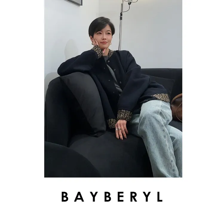 BAYBERYL老贝别样棒球*拉达拼接减龄毛呢外套MF5K0402-11/29