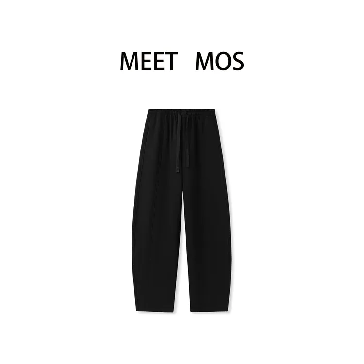 MEETMOS【热岩绒弯刀裤】女式新款卫裤加绒加厚2025百搭抽绳松弛感