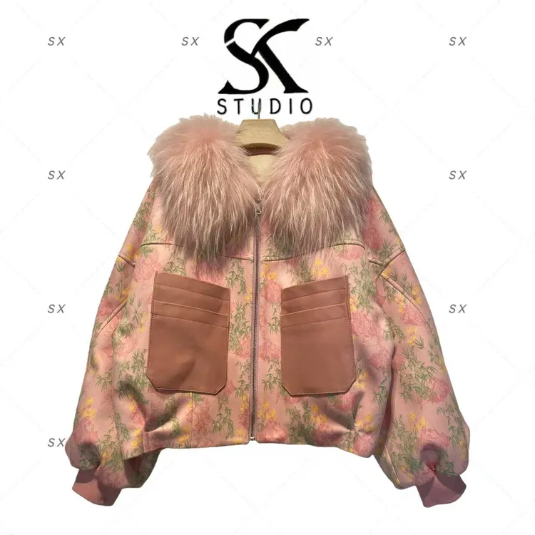 8282女装轻奢新款羽绒短外套SXZY-JUN(貉子毛领)