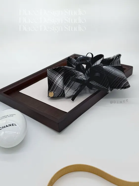 DIACC | 旅行者 原创设计高级百搭复古格纹蝴蝶结鲨鱼夹抓夹