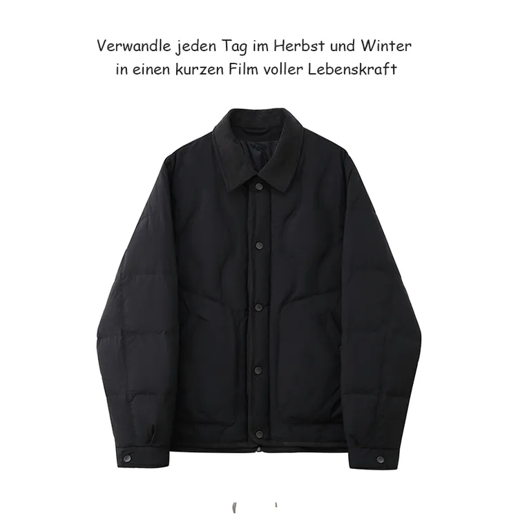 轻薄羽绒服男冬季日系复古90白鸭绒短款户外男士工装商务休闲外套