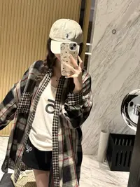 QZZ品牌 双面格纹纱感衬衫外套