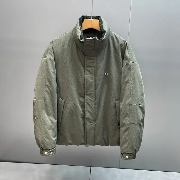 秋冬款潮牌痞帅男士羽绒服美式简约百搭立领外套冬季休闲保暖上衣