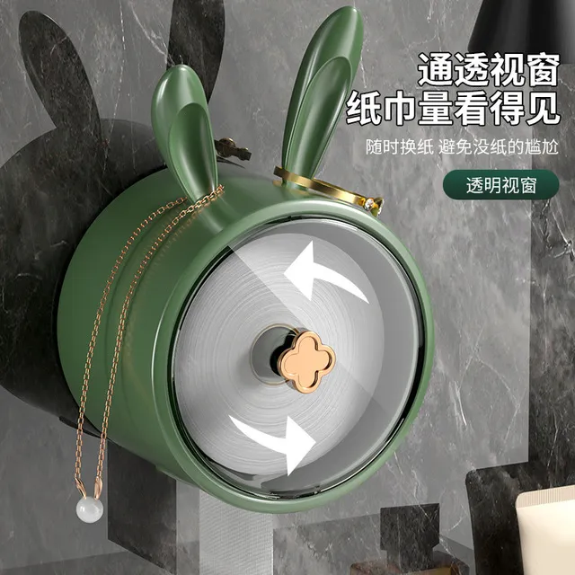 一次性洗脸巾收纳盒壁挂卫生间抽纸巾盒轻奢兔子洗脸方巾卷纸盒子