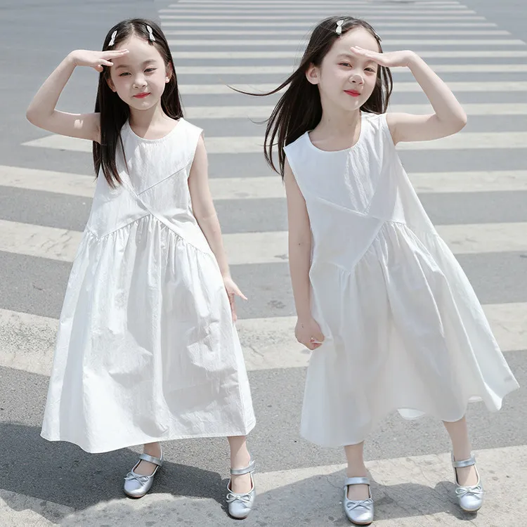 女童连衣裙法式吊带公主裙2025夏季新款气质拼接背心大摆长裙童装