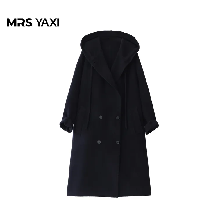 Mrsyaxi长款绵羊毛设计感外套YX5090406