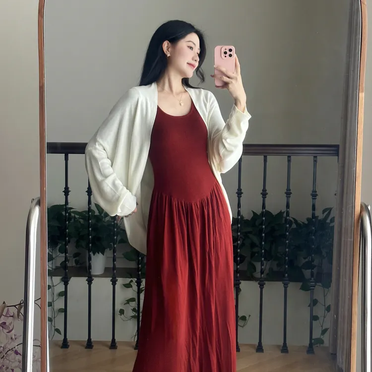 羊毛混纺细针织蝙蝠袖披肩初秋针织开衫慵懒风设计感连衣裙外搭
