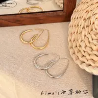 铜合金耳饰 水滴镂空椭圆形耳环重工高级感小众