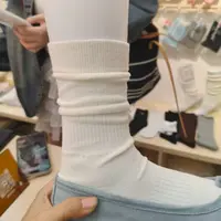 米白长款女生堆堆袜子3双装