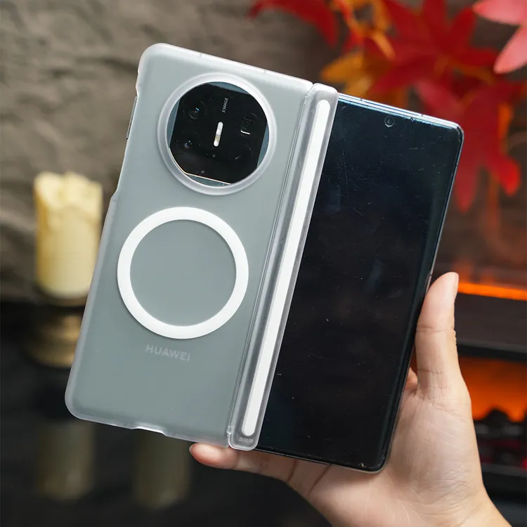 适用华为MATEX5透明磁吸透明壳X7双中轴保护X6中轴时尚手机壳