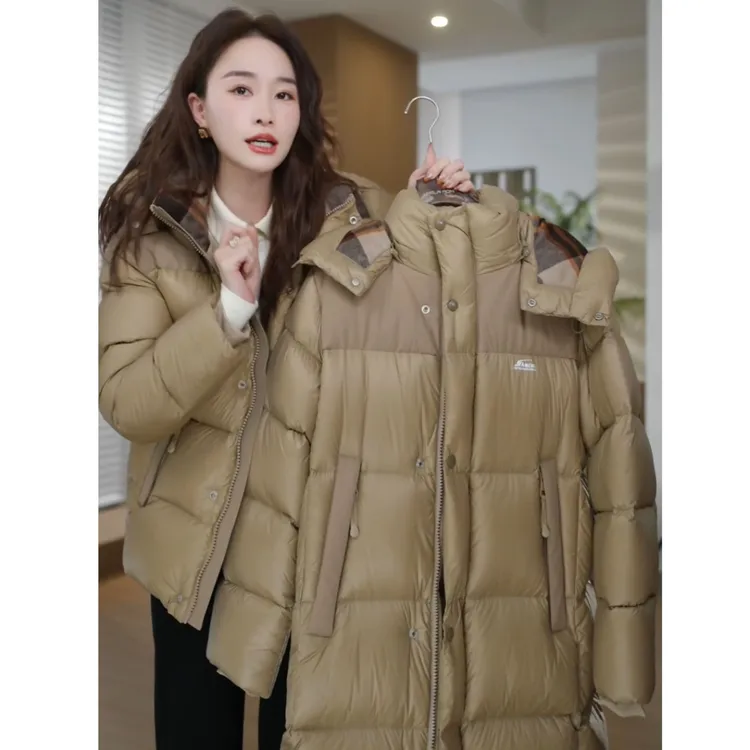 HELAAOMI “95热封”极寒保暖短款中长款连帽羽绒服CY4DM01300