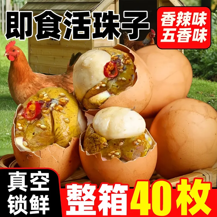 活珠子开袋即食香辣毛鸡蛋熟胚蛋13天新鲜五香钢化蛋批发小吃健康