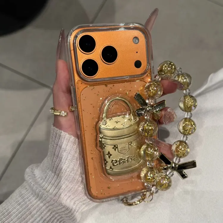 爆款包你有钱招财防摔适用iPhone17promax手机壳苹果16小众15时髦