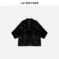 Le Samedi马油叶儿【雾绒山脉】宝嘉美黑水貂老钱风雅致V领落肩外套