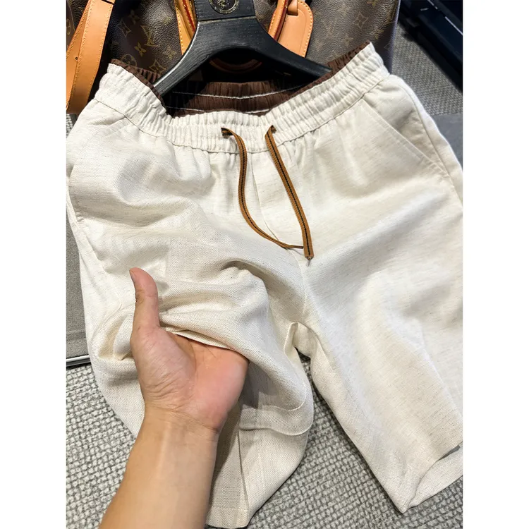 裤子~LP装柜出品天丝莱赛尔亚麻料亚麻短裤男士日式街头男士