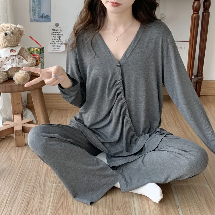 【赵赵专属】莫代尔月子服夏季薄款大码宽松产后孕妇哺乳家居服睡衣