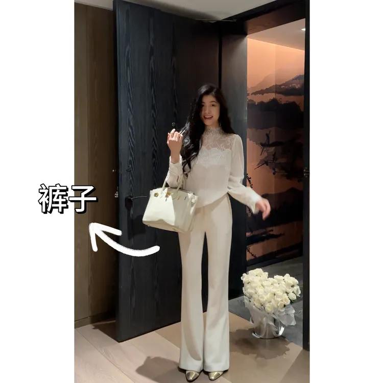 N.COU妮蔻25秋新款时尚气质百搭纯色简约休闲风直筒微喇裤DY78101