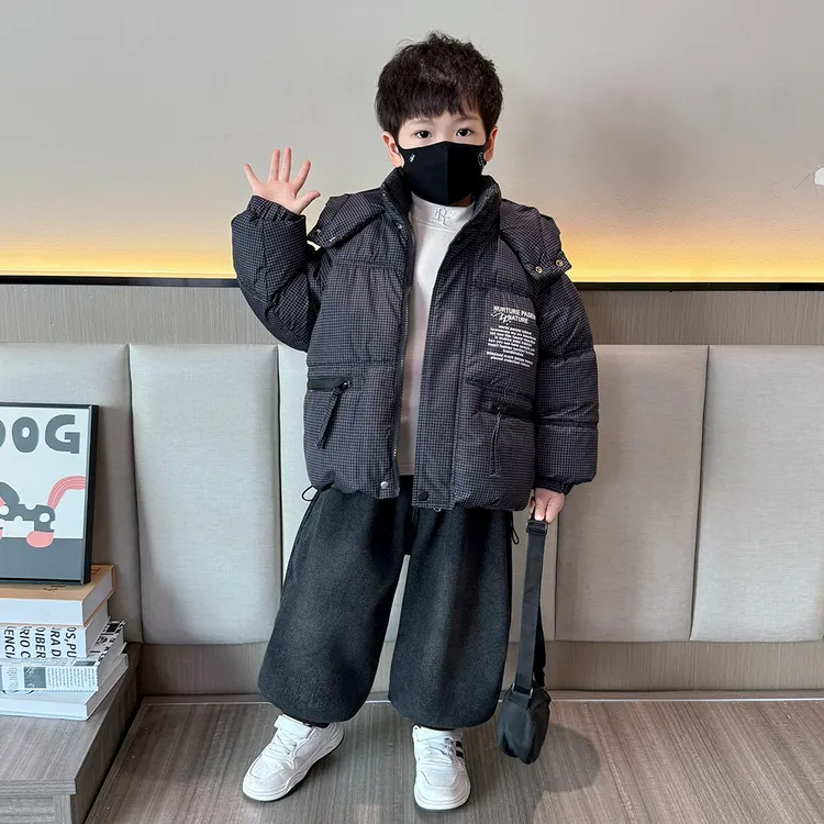 男童加绒加厚棉衣2025新款冬季棉服中小童男孩冬装保暖连帽外套潮