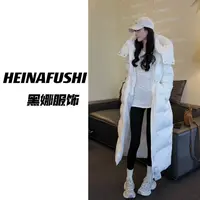 HEINA【极简暖冬】连帽收腰过膝棉服2516