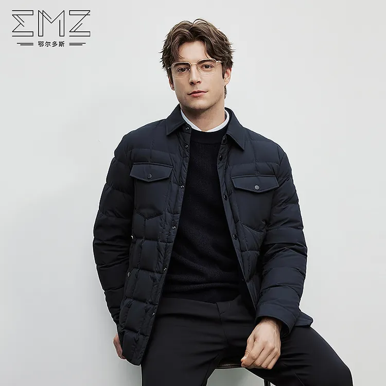 EMZ鄂尔多斯【拒水鸭绒&轻盈保暖】冬季新品羽绒服男商务百搭羽绒服