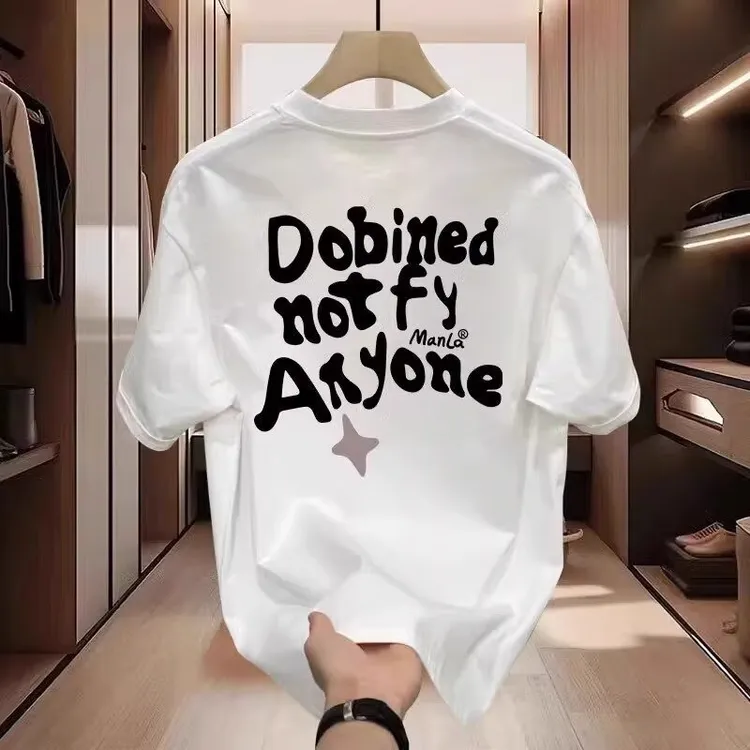 夏季美式痞帅青年短袖T恤圆领男女款纯棉修身重磅纯棉上衣潮牌ins