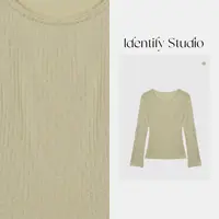  IDENTIFY秋季新款修身显瘦钉珠绳绣打底上衣25AWZZ0927016