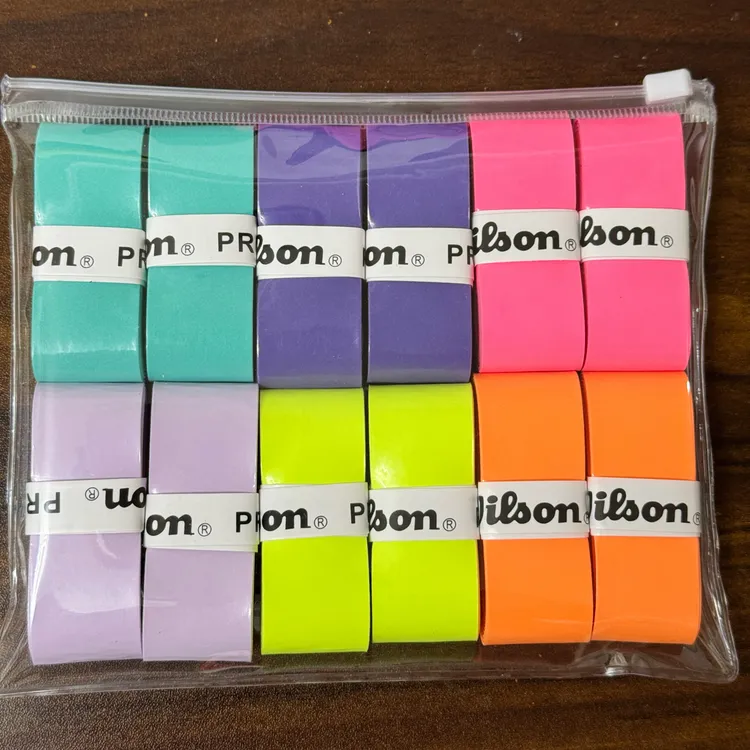 W高品质吸汗带柔软耐用网球羽毛球粘性手胶缠把带羽毛球手胶12个