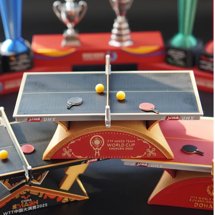 3D打印成都混团迷你乒乓球台摆件创意乒乓球周边送小球拍弹力球