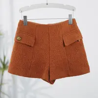 卓系列  F498  女装时尚撤柜针织短裤橘色M16E4602