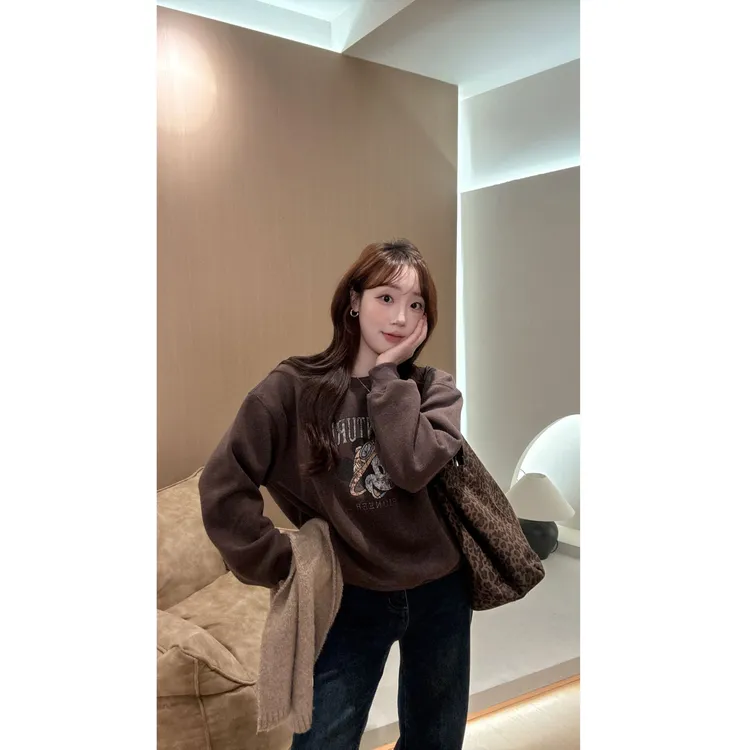 YPP！【米奇卫衣】套头款常规印花圆领短款长袖卫衣