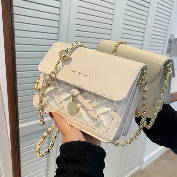 今年流行小包包女2025夏季新款百搭链条斜挎包高级质感单肩小方包