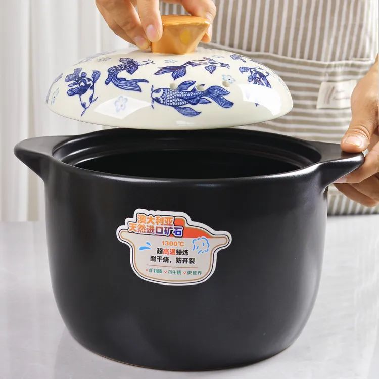 国风款【添福锦鲤】砂锅防干烧耐高温汤锅煮粥煲汤