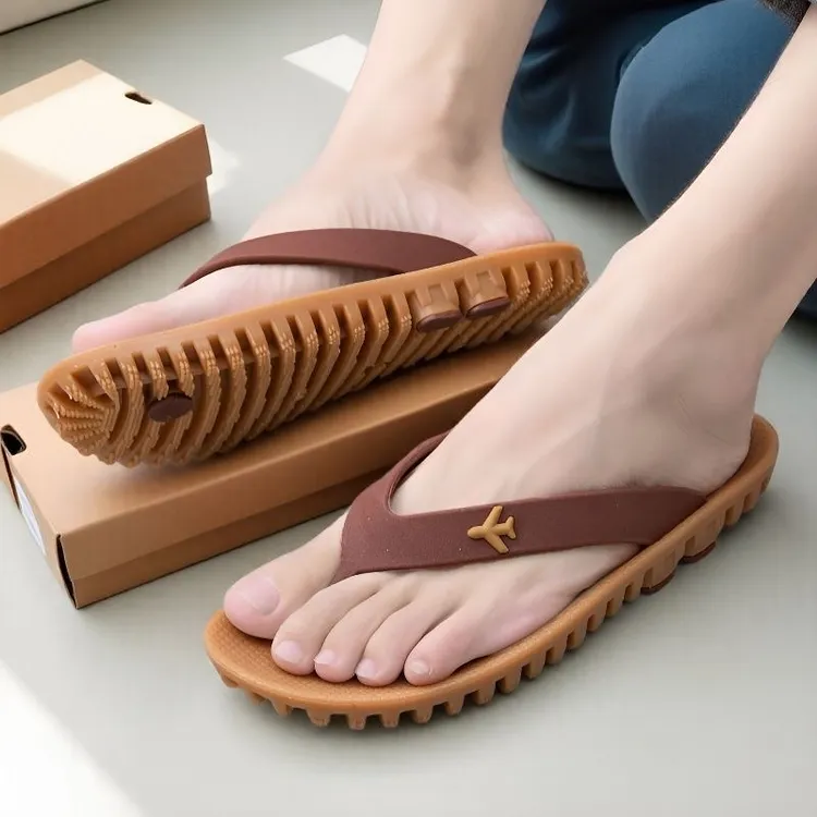 越贡牛筋人字拖外穿防滑耐磨人字拖鞋软底按摩男款休闲风夏季