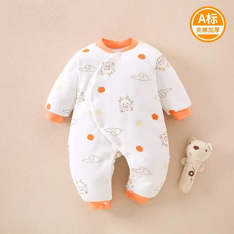 婴幼儿秋冬A类无骨厚棉蝴蝶连体衣（扣码勿私拍）