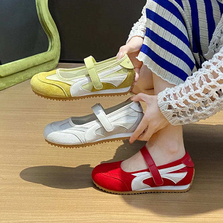 DIETIYA/蝶缇娅日系夏季冰丝镂空显高玛丽珍百搭圆头魔术贴休闲鞋