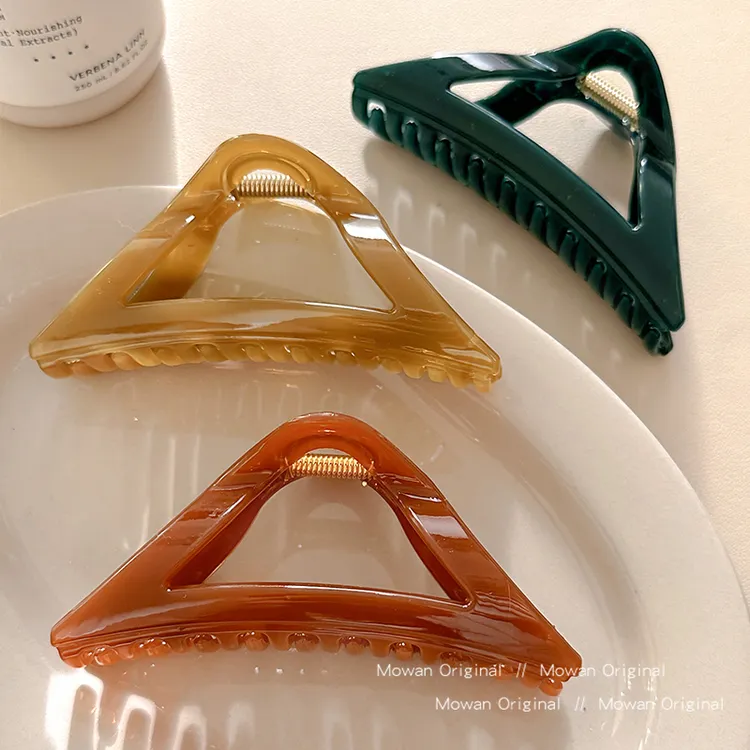 三角型镂空大号抓夹高级感发量多鲨鱼夹发夹后脑勺头饰发卡发饰