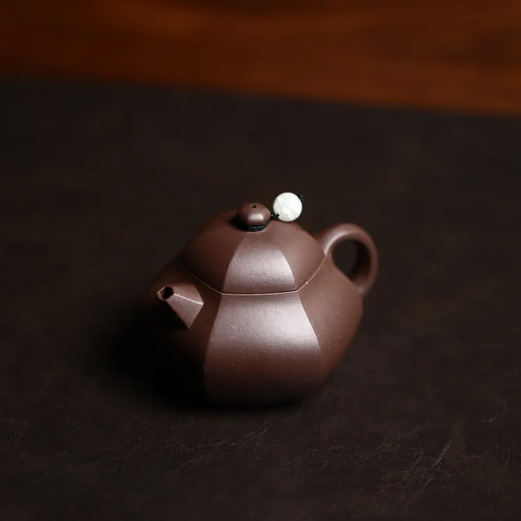 原矿4#紫泥 六方文旦壶 半手工 130cc