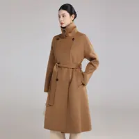 羊绒纯色通勤风女厚款羊绒大衣外套气质保暖
