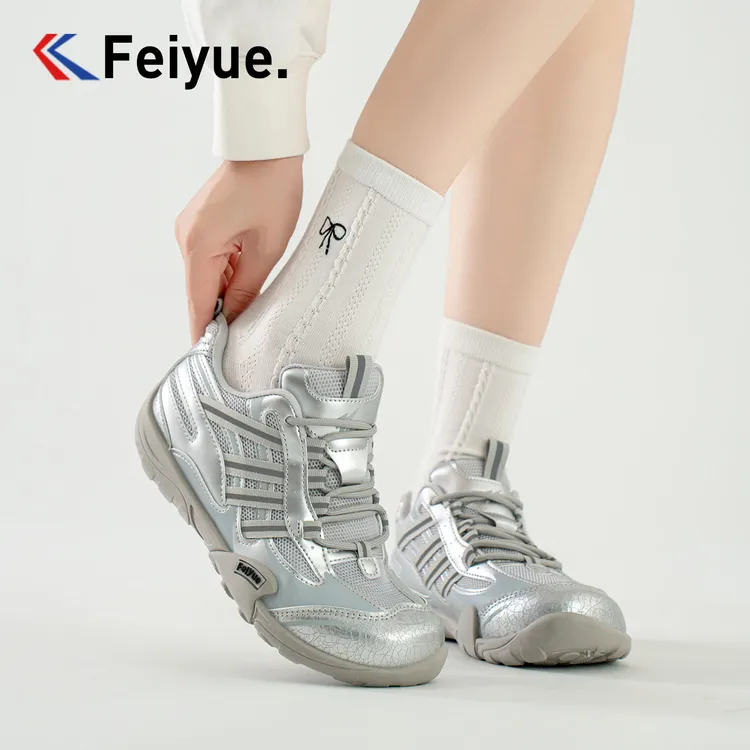 feiyue/飞跃厚底新秋款平底网面德训鞋百搭运动户外女鞋低帮15836