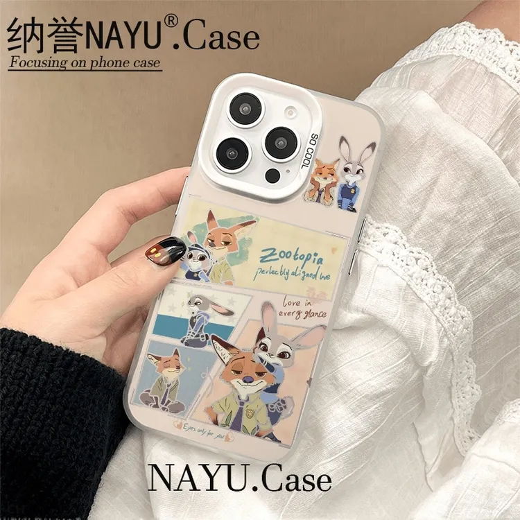尼克和朱迪漫画彩银壳适用于iPhone苹果16手机壳iPhone华为oppo小
