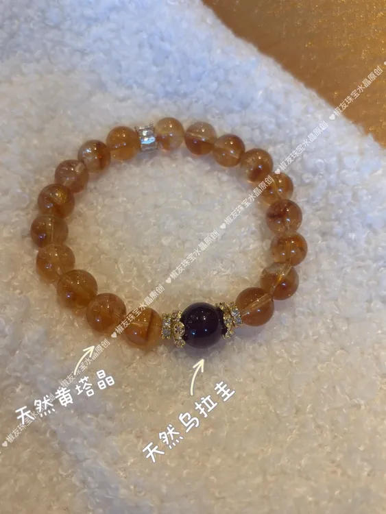 【吸米霸王】天然黄塔晶手链原创设计10mm左右