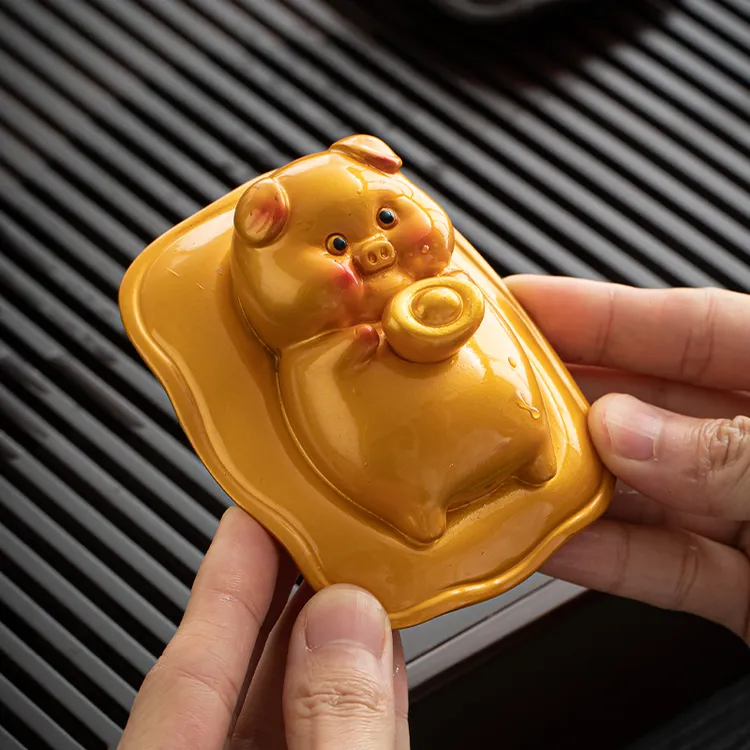 招财变色茶宠掌上明猪小猪摆件精品可养功夫茶盘茶台配件茶桌把玩