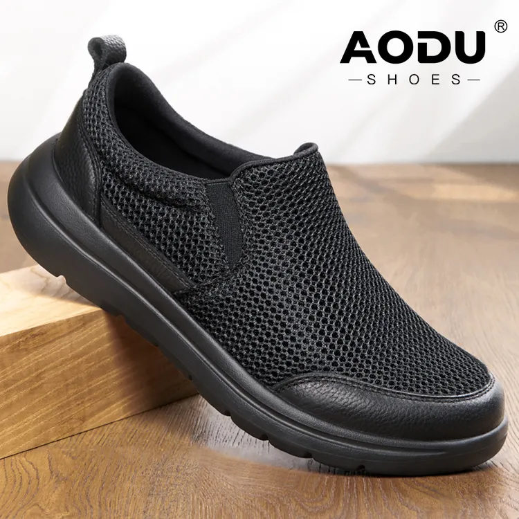 轻便透气男士鞋子休闲鞋老北京夏季爸爸开车男鞋一脚蹬软底防滑