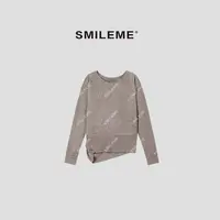 3-SMILEME【倚梅听雪】秋冬羊毛混纺气质不规则毛针织衫MK15325412