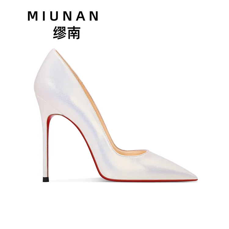 缪南白色高跟鞋女2025爆款细跟高跟鞋不累脚高级感百搭宴会鞋子