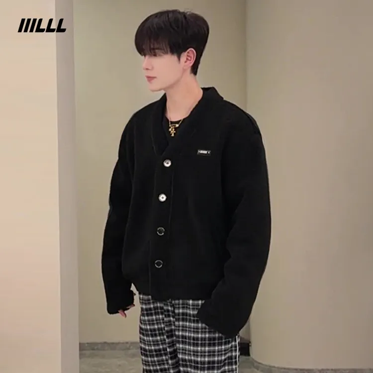 IIILLL童锦程皮毛一体卫衣男秋新款复古休闲重磅长袖情侣开衫外套