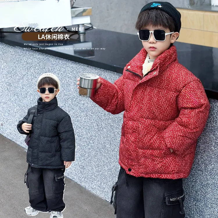男童棉衣冬款男宝宝加厚羽绒棉服2025新款儿童洋气保暖棉袄子外套