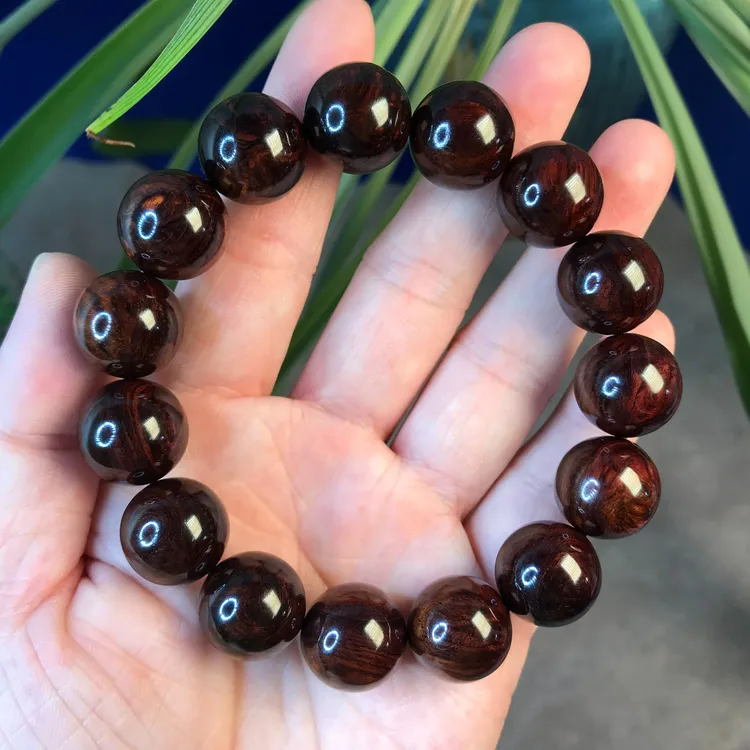 紫油梨手串1.5水波纹帝王紫黑线精品